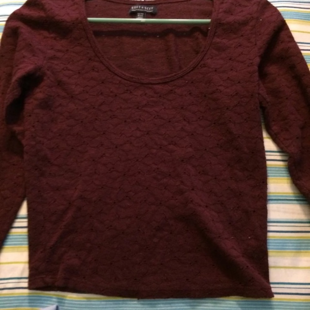 Maroon top